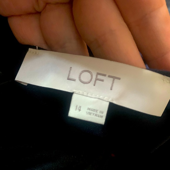 LOFT Bow Back Flare Dress - Navy - Picture 4 of 4